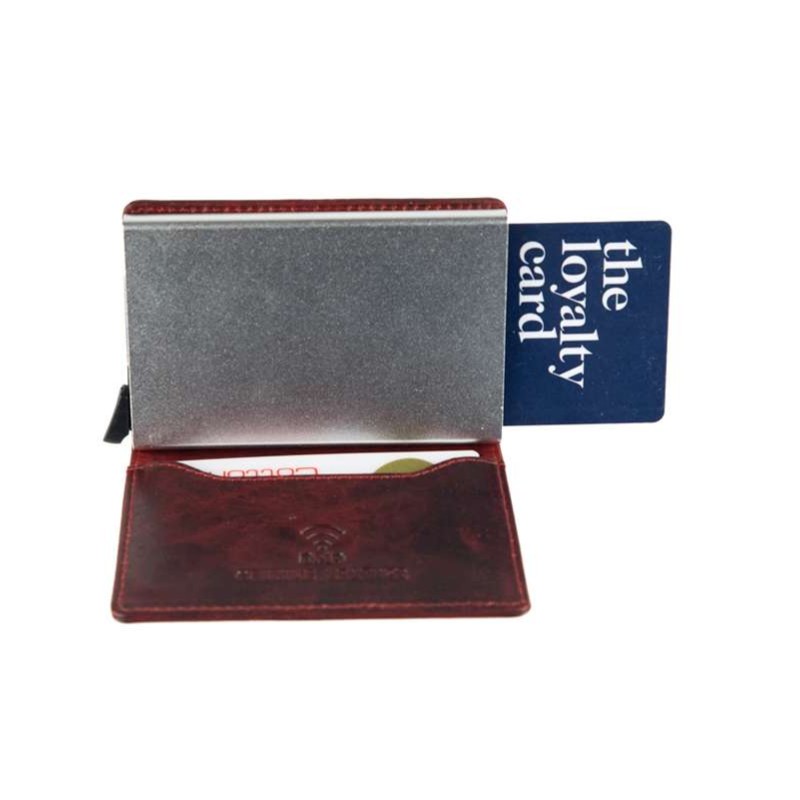 Δερμάτινη καρτοθήκη κόκκινη