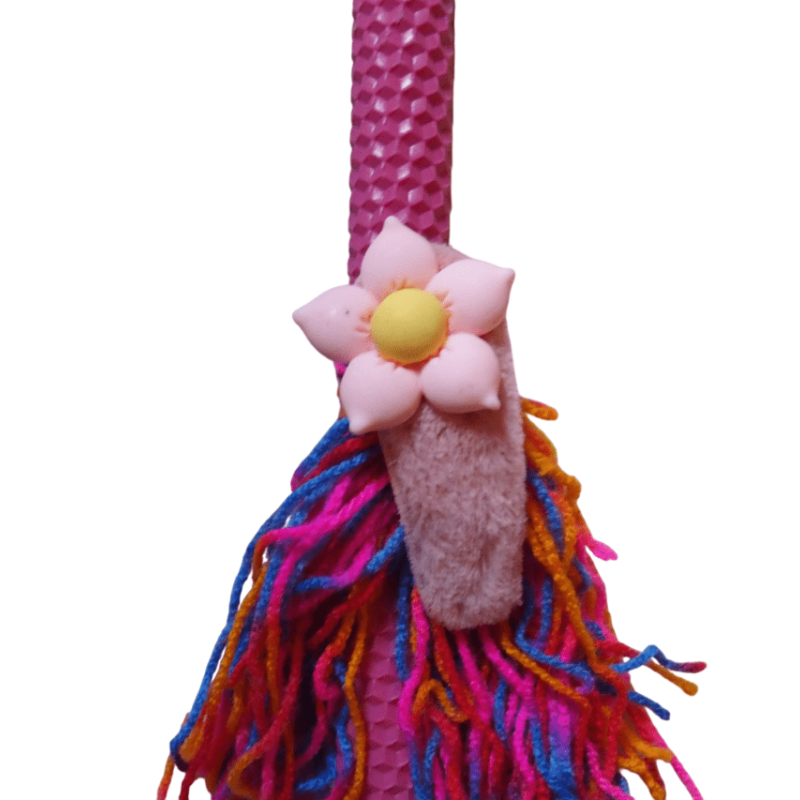 Λαμπάδα κηρήθρα φουξία με κοκαλάκι λουλούδι