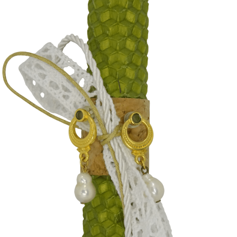 Λαμπάδα με σκουλαρίκια με πέρλα