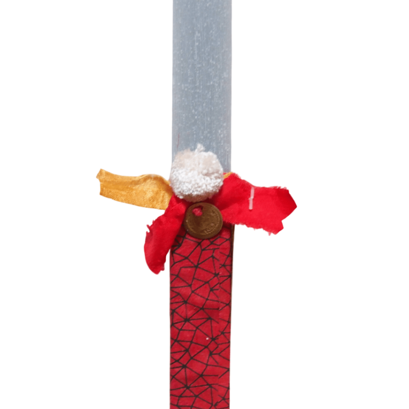 Λαμπάδα με διακοσμητικά και γραμμικά σχέδια