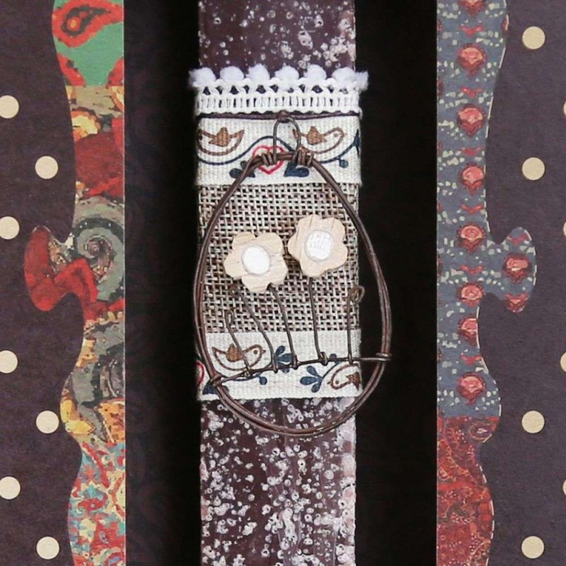 Λαμπάδα Αυγό συρμάτινο - μαργαρίτες