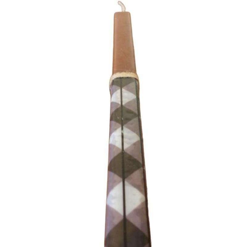 Λαμπάδα καφέ με γραμμικά σχέδια