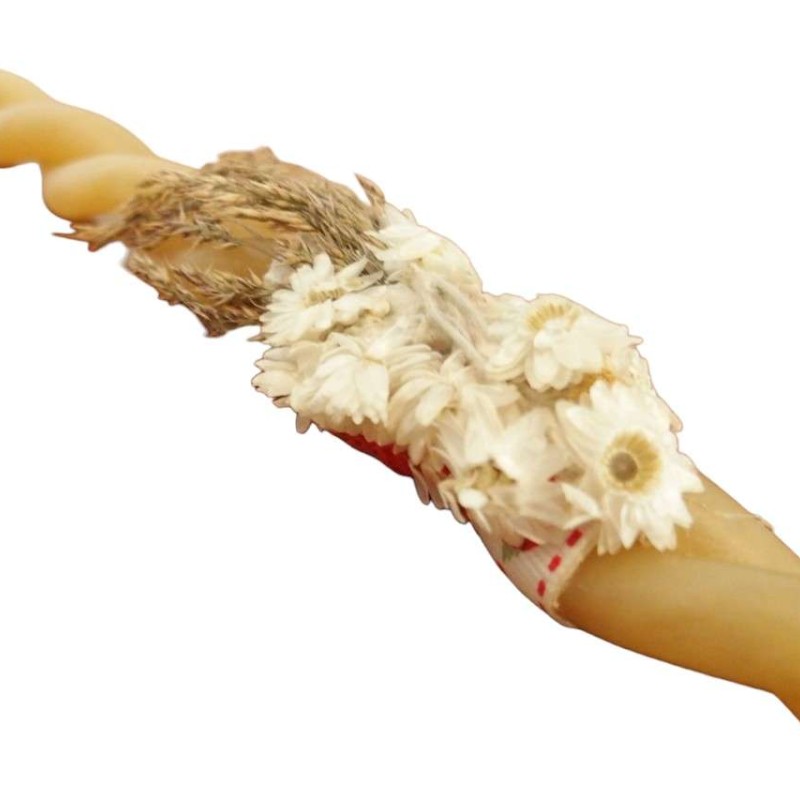 Λαμπάδα από μελισσοκέρι με ελίχρυσον