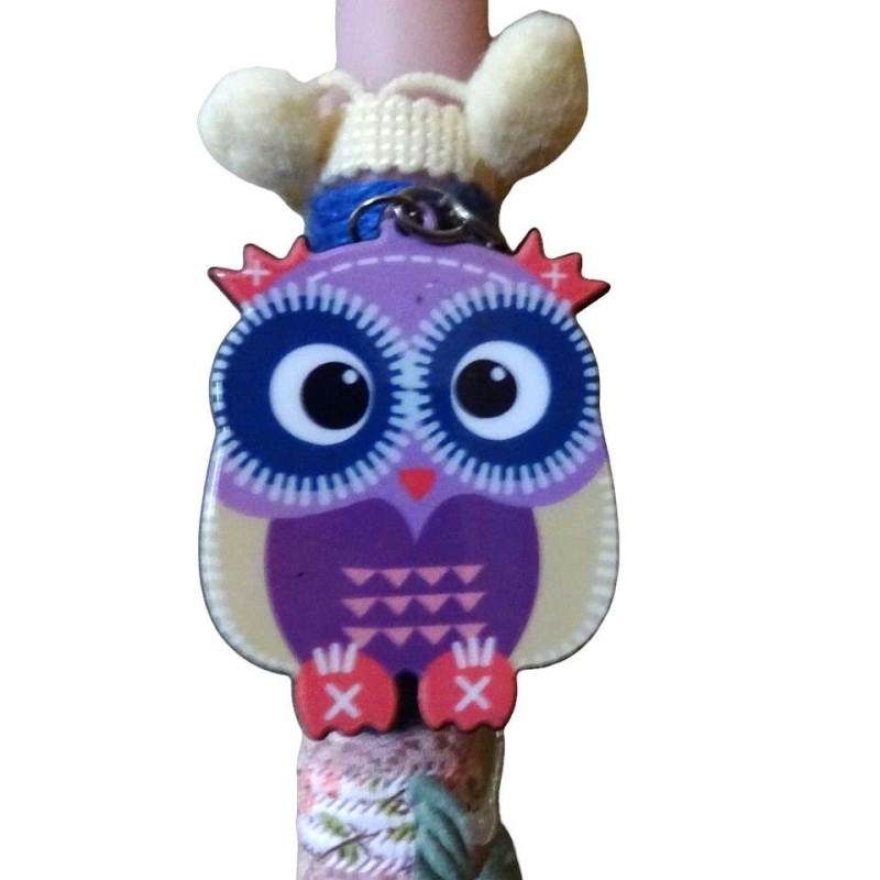 Λαμπάδα με μπρελόκ κουκουβάγια