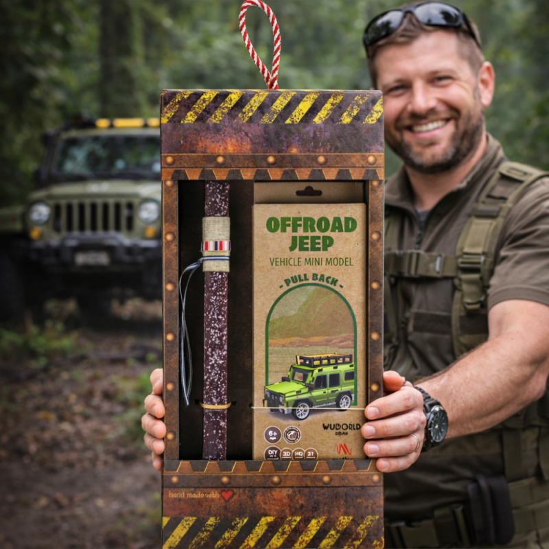 Λαμπάδα Μοντέλο ξύλινο pull back -JEEP