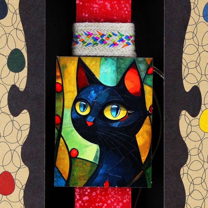 Λαμπάδα Μαγνητάκι pet - Γάτα πρόσωπο