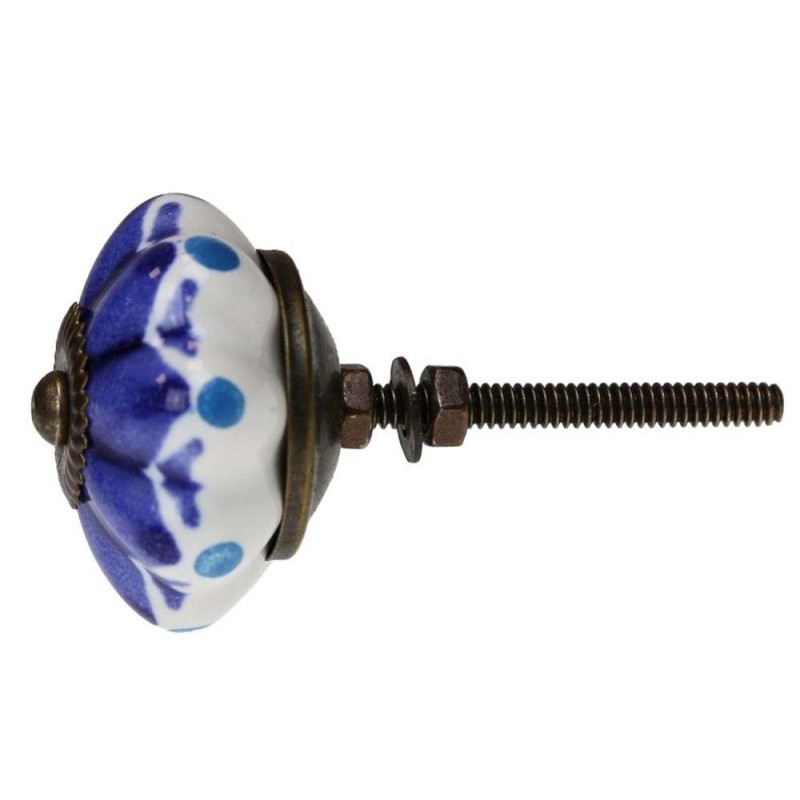 Πόμολο κεραμικό καρέ μπλε αστέρι