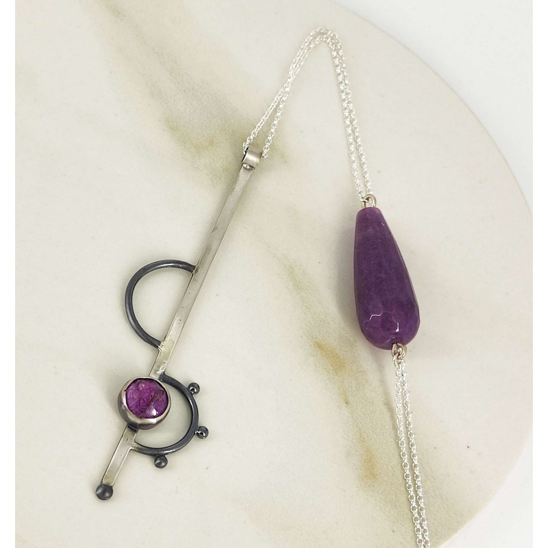 Lithos single necklace αμέθυστος