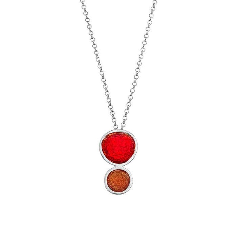 Κολιέ ασημένιο με στρογγυλά στοιχεία