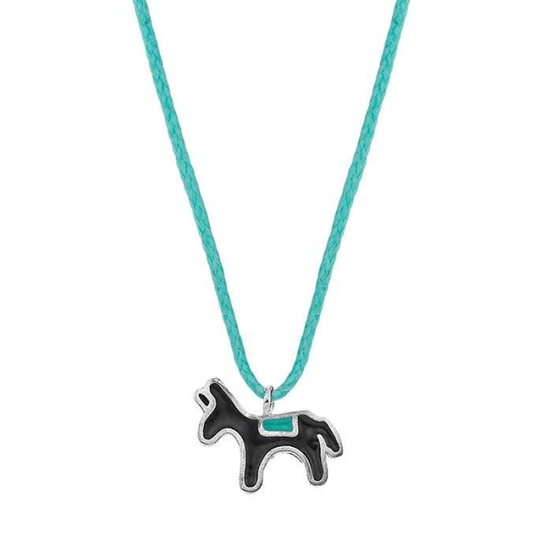 Κολιέ με γάιδαρο σε γαλάζιο κορδόνι