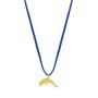 Κολιέ με επίχρυσο δελφίνι σε μπλε κορδόνι