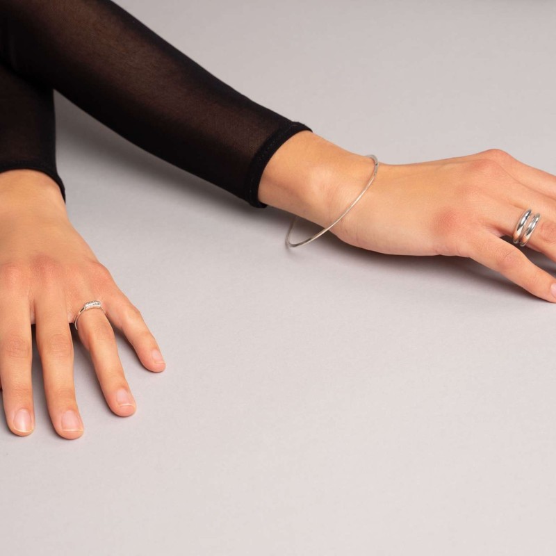 Ασημένιο φαρδύ δαχτυλίδι