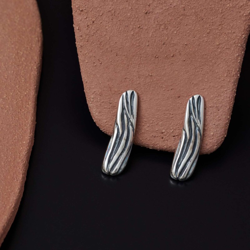 Σκουλαρίκια Zebra ορθογώνια