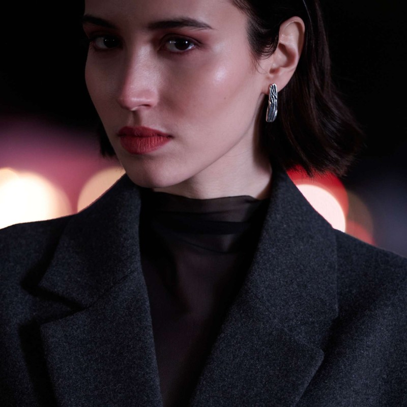 Σκουλαρίκια Zebra ορθογώνια