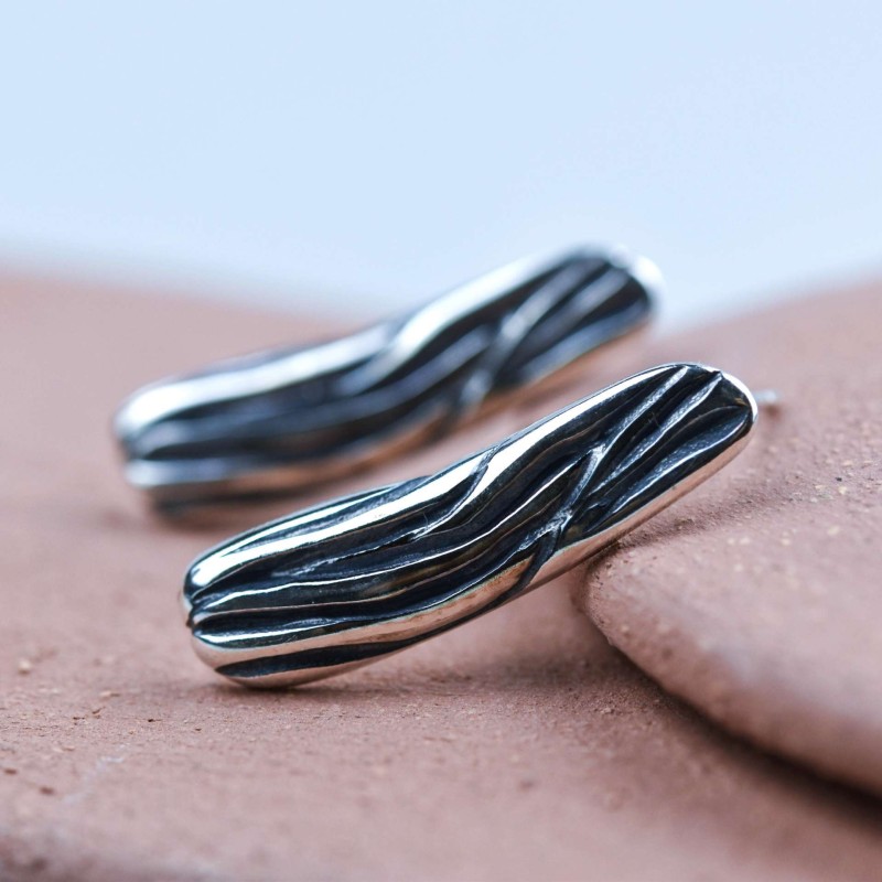 Σκουλαρίκια Zebra ορθογώνια