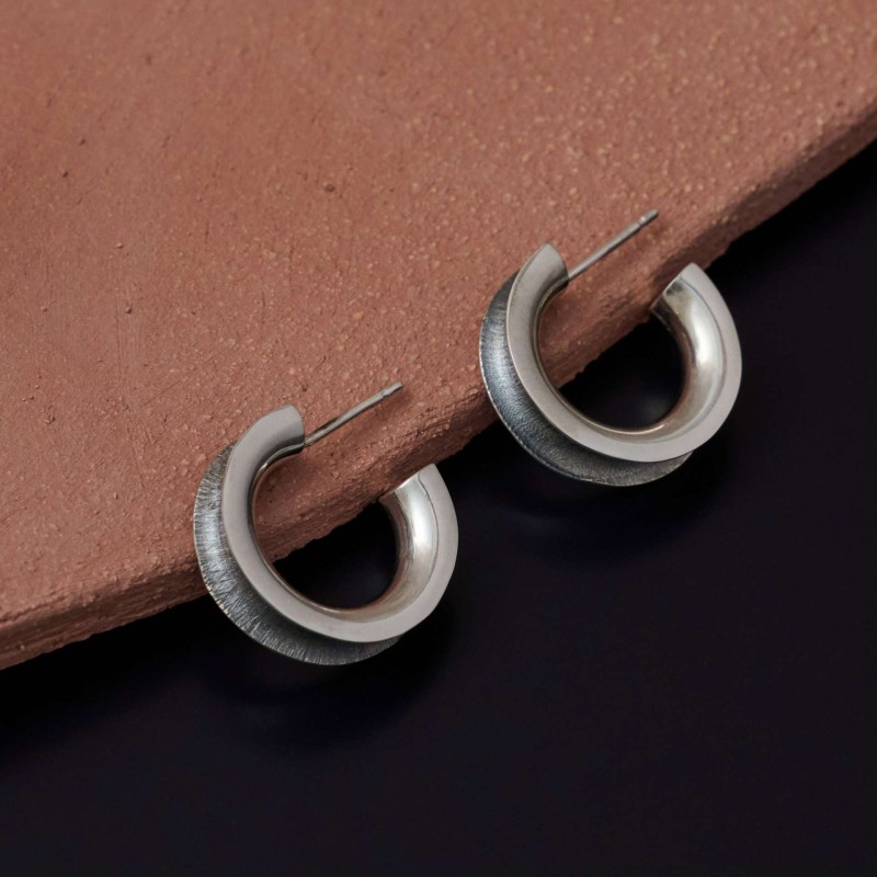 Σκουλαρίκια κρίκοι μικροί οξειδωμένοι