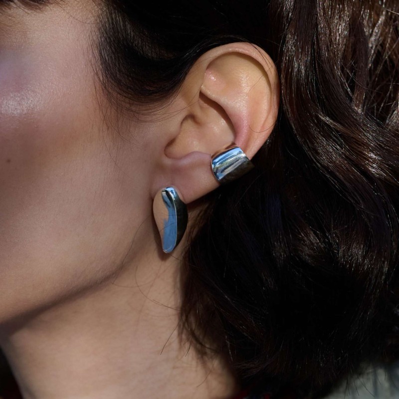 Σκουλαρίκια φύλλα γυαλιστερά