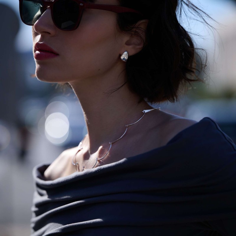 Σκουλαρίκια γυαλιστερά πέταλα