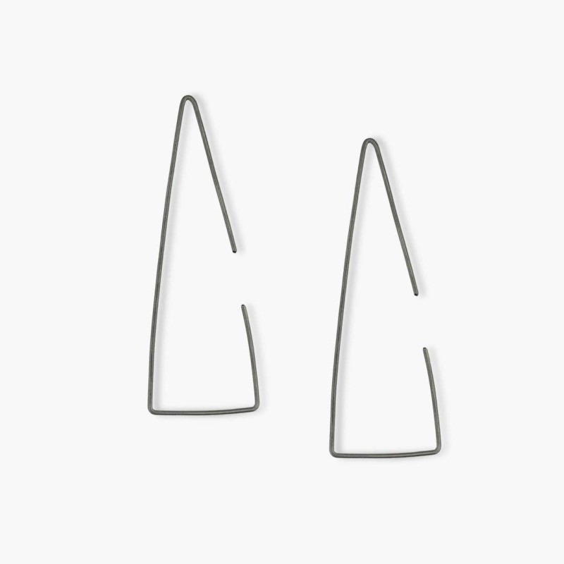 Σκουλαρίκια ανοιχτά τρίγωνα threaders επιπλατινωμένα