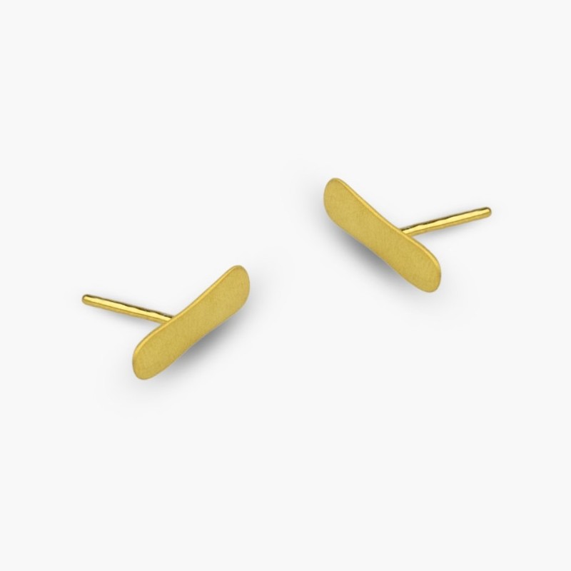Μικρά σκουλαρίκια flat bar gold