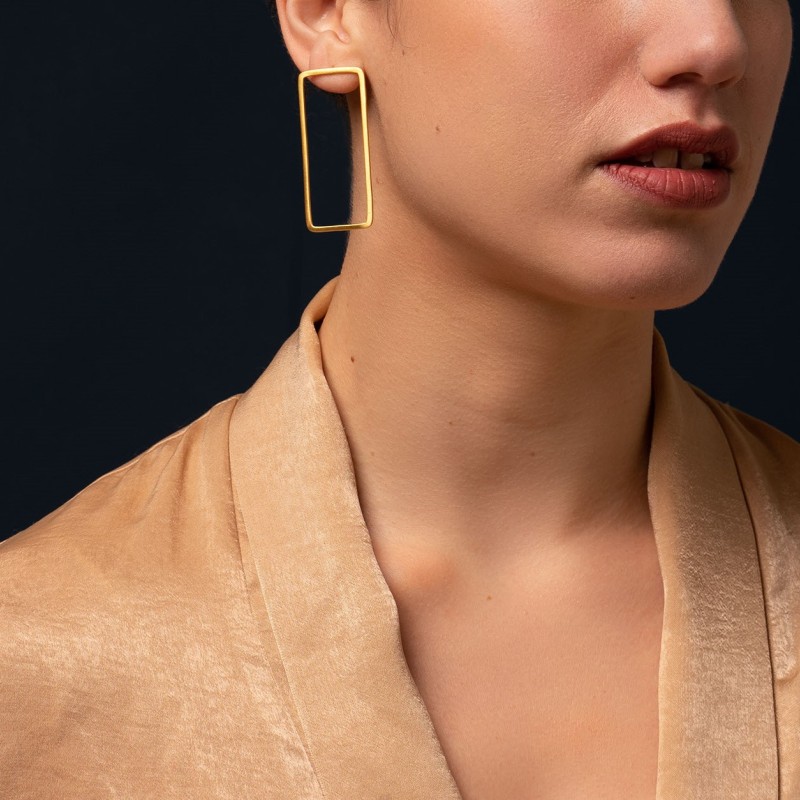 Μεγάλα ορθογώνια σκουλαρίκια