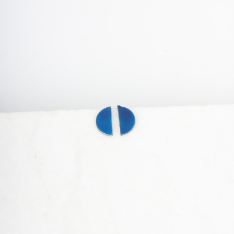 Σκουλαρίκια Half Dot Μπλε