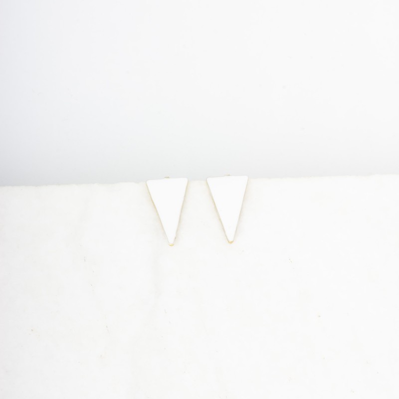Σκουλαρίκια Inverted Triangle Λευκά