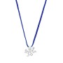 Κολιέ με ασημένιο χταπόδι σε μπλε κορδόνι