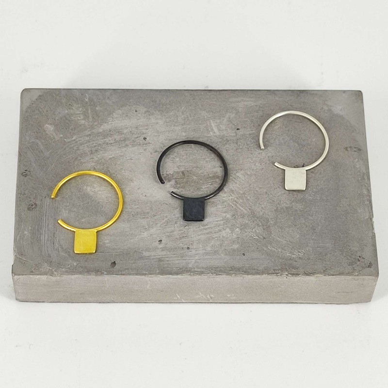 Mini single earrings μικρό παραλληλόγραμμο