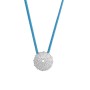 Κολιέ με ασημένιο αχινό σε γαλάζιο κορδόνι