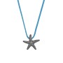 Κολιέ με μαύρο αστερία σε μπλε κορδόνι