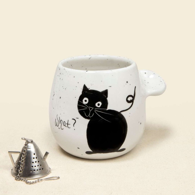 Κούπα κεραμική με μαύρη γάτα