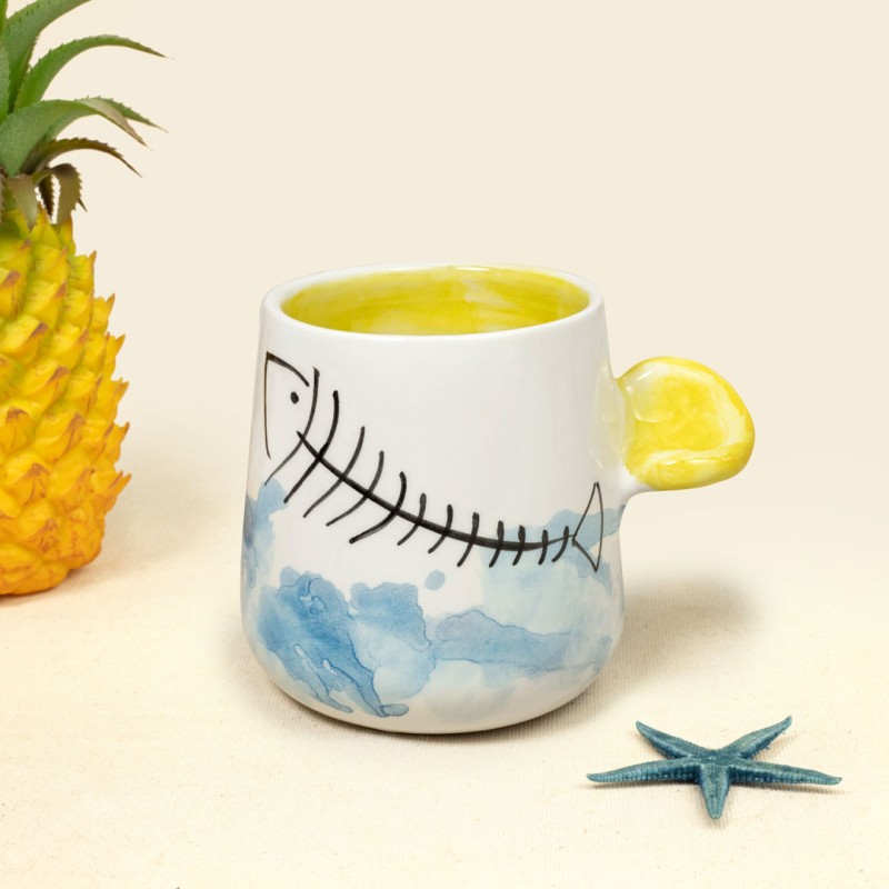 Κούπα κεραμική με ψαροκόκκαλο