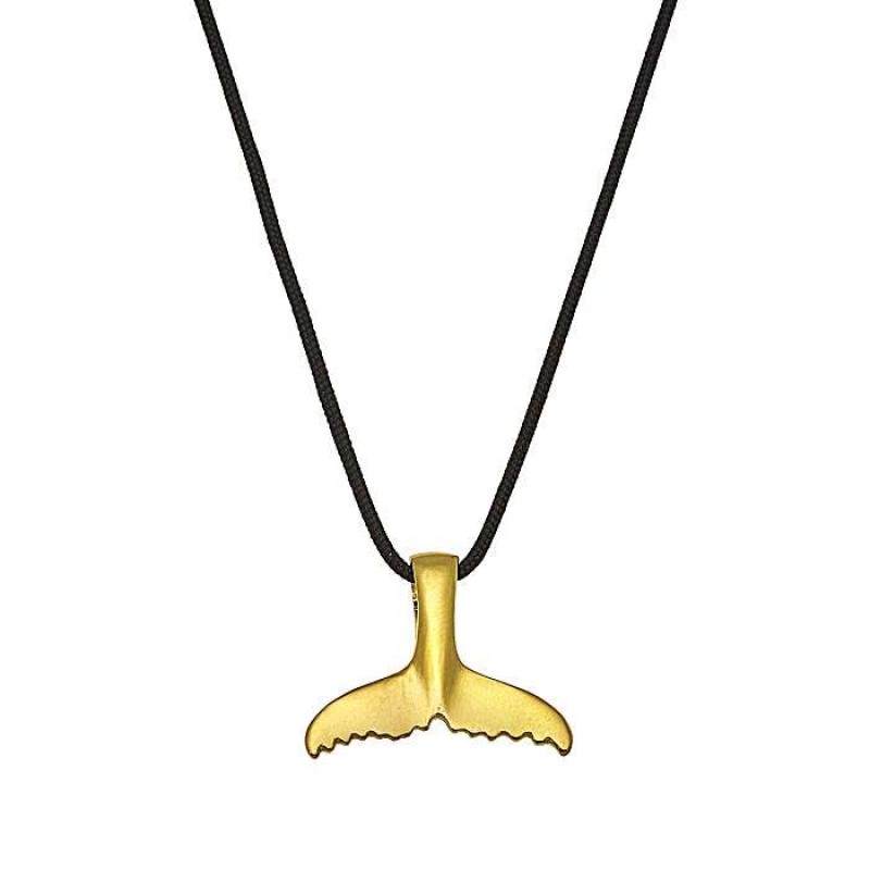 Κολιέ με επίχρυση ουρά σε μαύρο κορδόνι