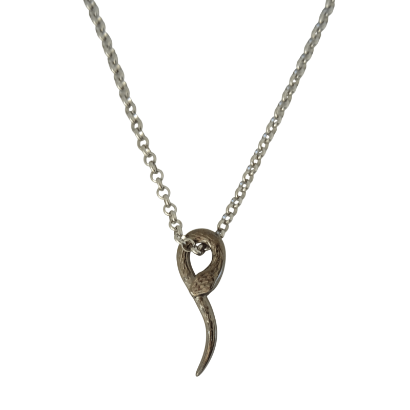 Κολιέ μακρύ μαύρο φίδι σε αλυσίδα