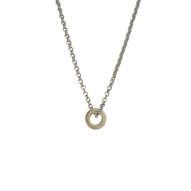 Κολιέ μακρύ με ασημί κύκλο σε αλυσίδα