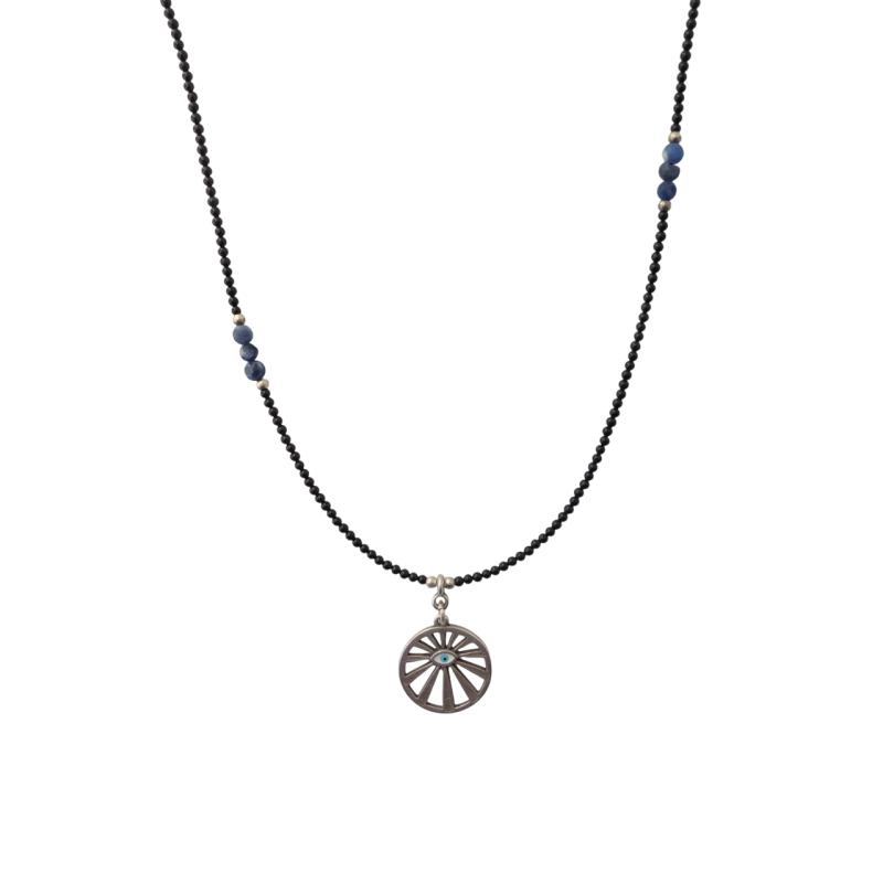 Κολιέ με μαύρο όνυχα και λάπι με στρογγυλό μάτι