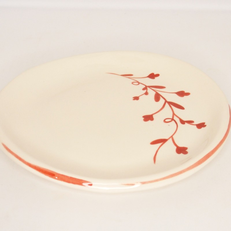 Πιάτo κεραμικό με κόκκινα λουλούδια