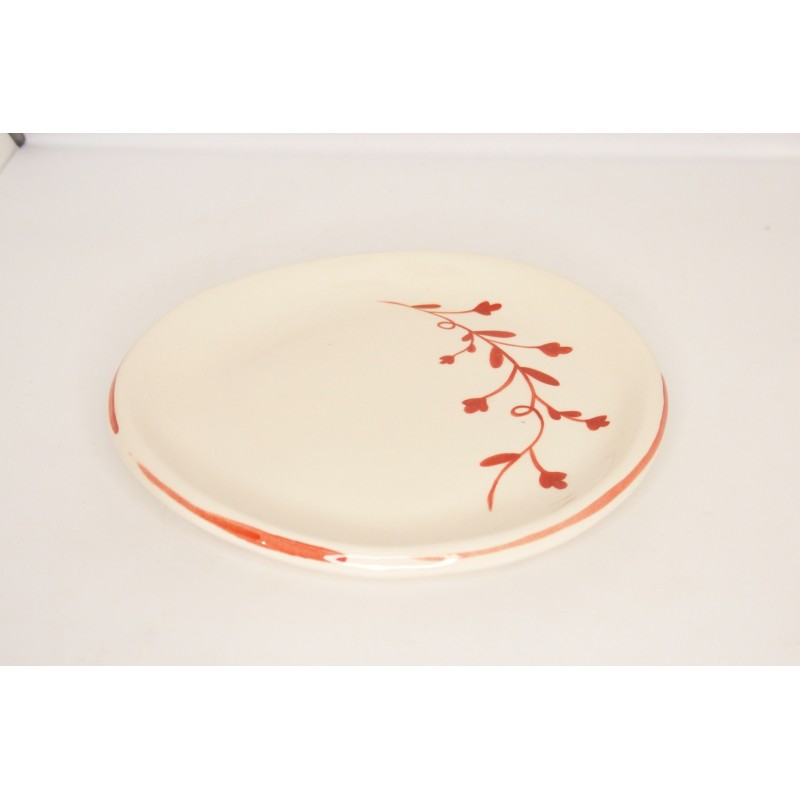 Πιάτo κεραμικό με κόκκινα λουλούδια