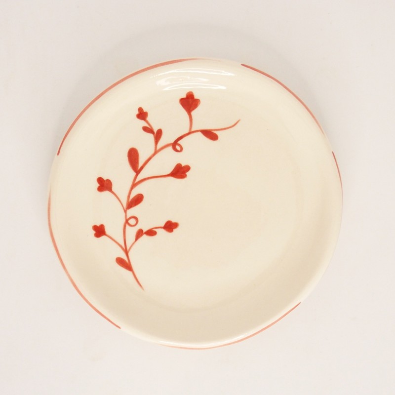 Πιάτo κεραμικό με κόκκινα λουλούδια
