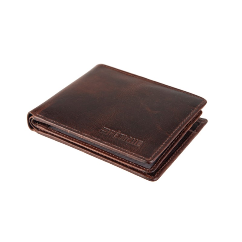 Δερμάτινο πορτοφόλι καφέ OP-12-565