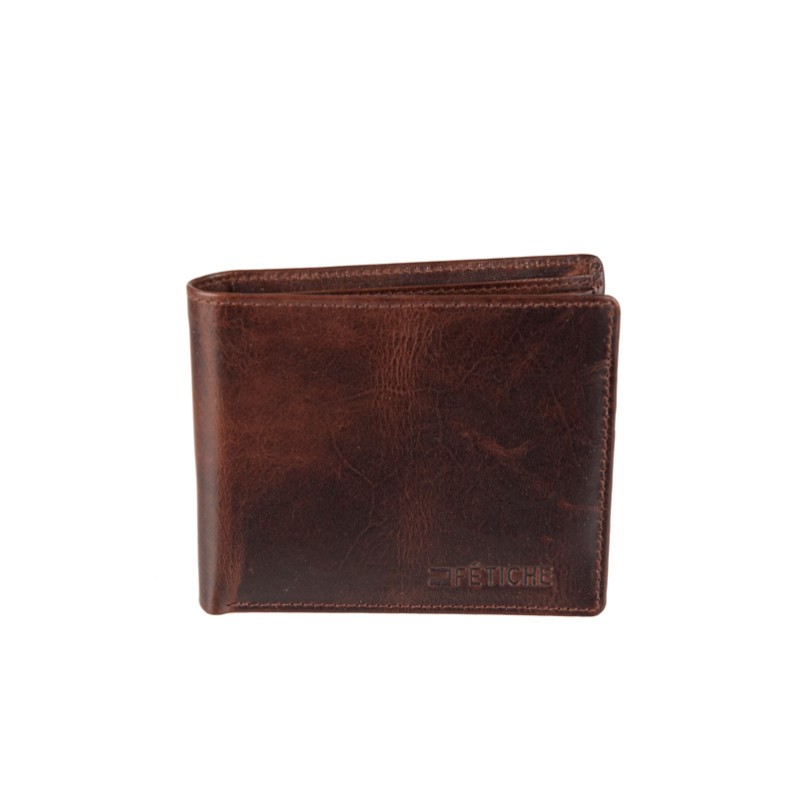 Δερμάτινο πορτοφόλι καφέ OP-12-565