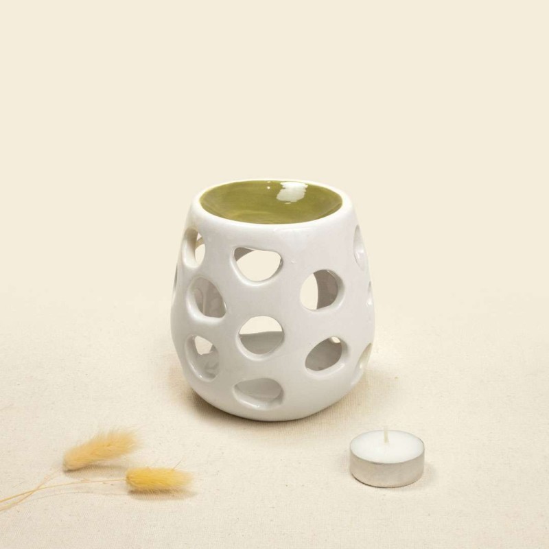 Αρωματιστής κεραμικός λευκός με λαδί