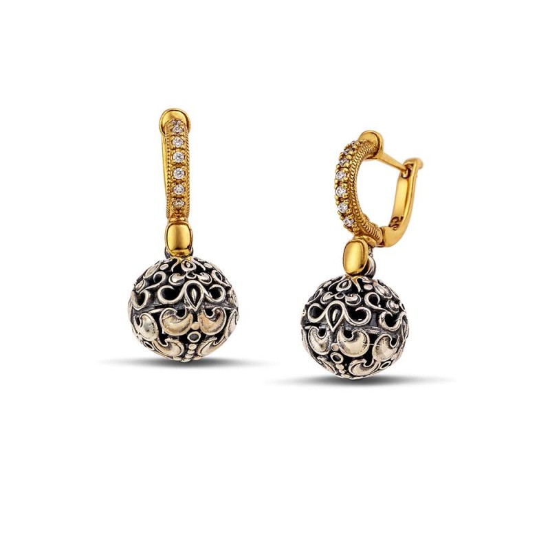 Σκουλαρίκια Ασημένια διπλής όψεως