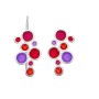 Σκουλαρίκια κρεμαστά Bubbles κόκκινο-μωβ