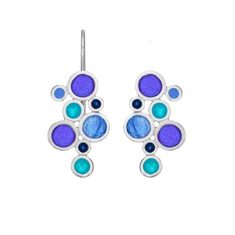 Σκουλαρίκια κρεμαστά Bubbles μπλε