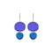 Σκουλαρίκια κρεμαστά Pebble διπλά μπλε