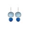 Σκουλαρίκια κρεμαστά Pebble διπλά μπλε-γαλάζιο