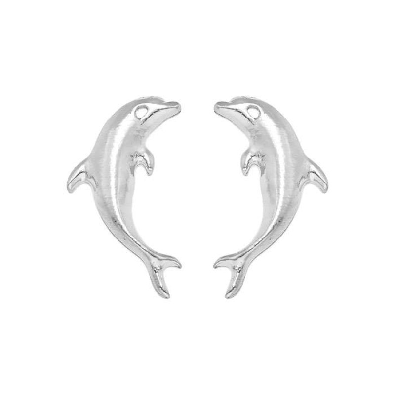 Σκουλαρίκια καρφάκι δελφίνι ανάγλυφο