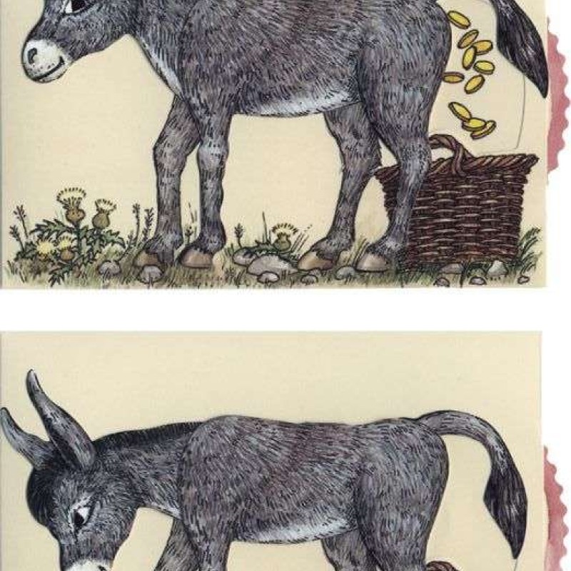 Ζωντανή κάρτα "Tο γαϊδουράκι με τα χρυσά νομίσματα"